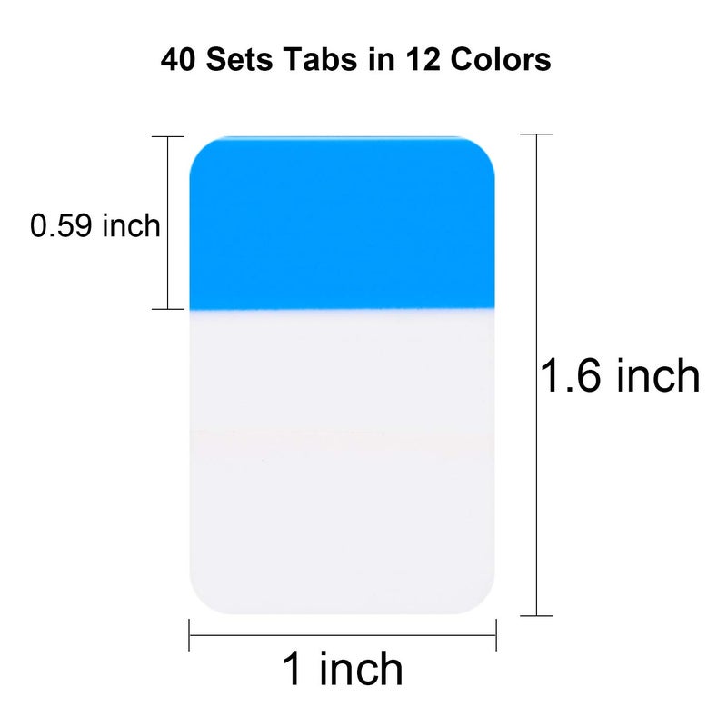 Jovitec 800 Pcs Sticky Index Tabs Sticky Page Markers Notes File Tabs Writable Repositionable File Flags Labels for Pages or Book Markers Binders Reading Notes Classify Files 40 Sets - Image 2